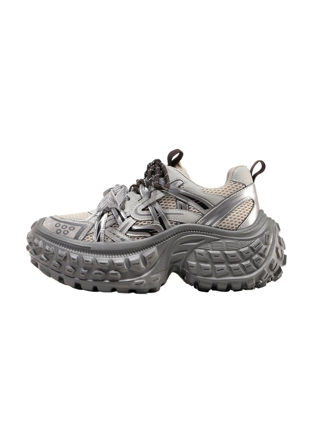 C.BANNER丨Silver Chunky Dad Sneakers for Women - PSYLOS 1, C.BANNER丨Silver Chunky Dad Sneakers for Women, Chunky Sneakers, C.BANNER, PSYLOS 1